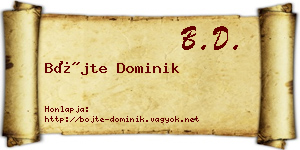 Böjte Dominik névjegykártya