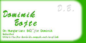 dominik bojte business card